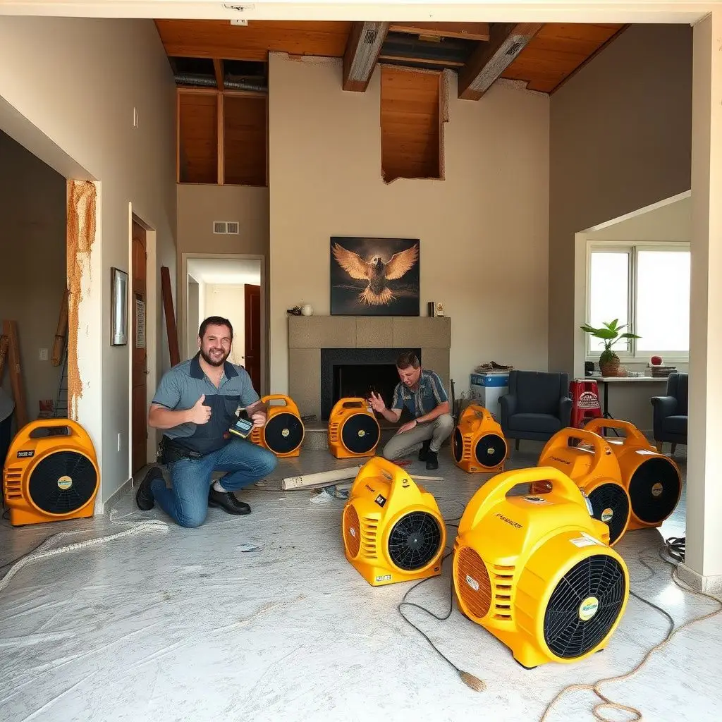 A clean, dry residential living room in Manhattan Beach after a successful restoration project.