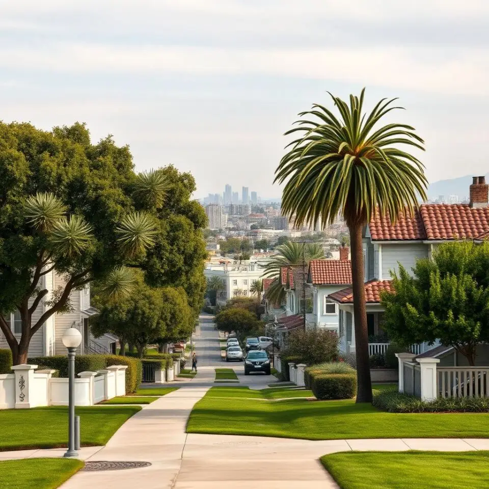 A professional restoration response vehicle parked on a palm-lined residential street in Culver City near Spanish-style bungalows.