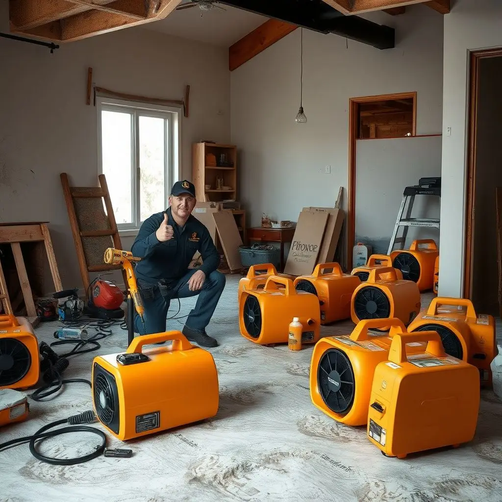 A technician using a moisture meter to check for hidden dampness behind a drywall surface in a Culver City residential property.